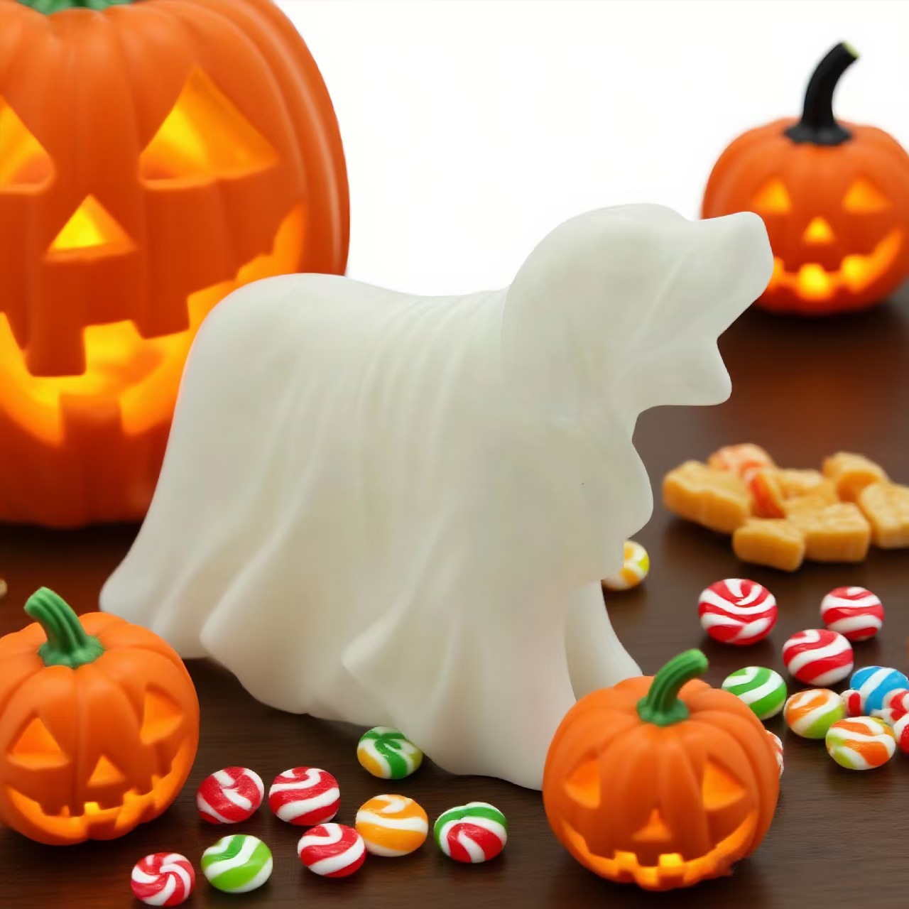 Halloween Decoration Home Garden Design Glowing Ghost Dog Ornament