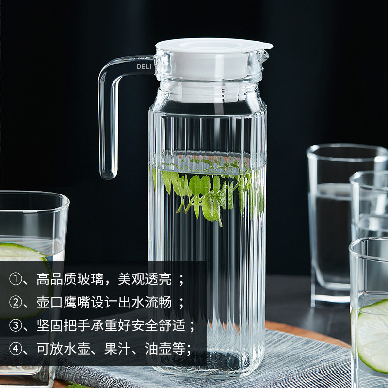 Gran capacidad gruesa de vidrio sin plomo hervidor de agua fría hervidor de bebida hervidor de agua fría hervidor de jugo de frutas botella de agua doméstica