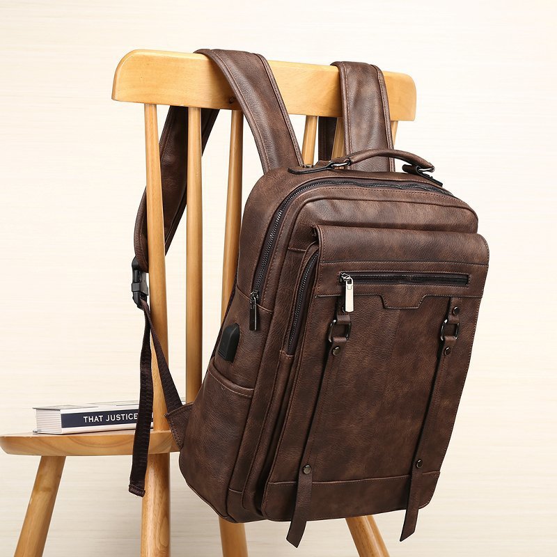 Men's casual single double shoulder men's backpack, fashionable and popular travel backpack_voghion.com
