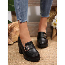 S 33117 Middle aged deep mouth high heel leather shoes ����