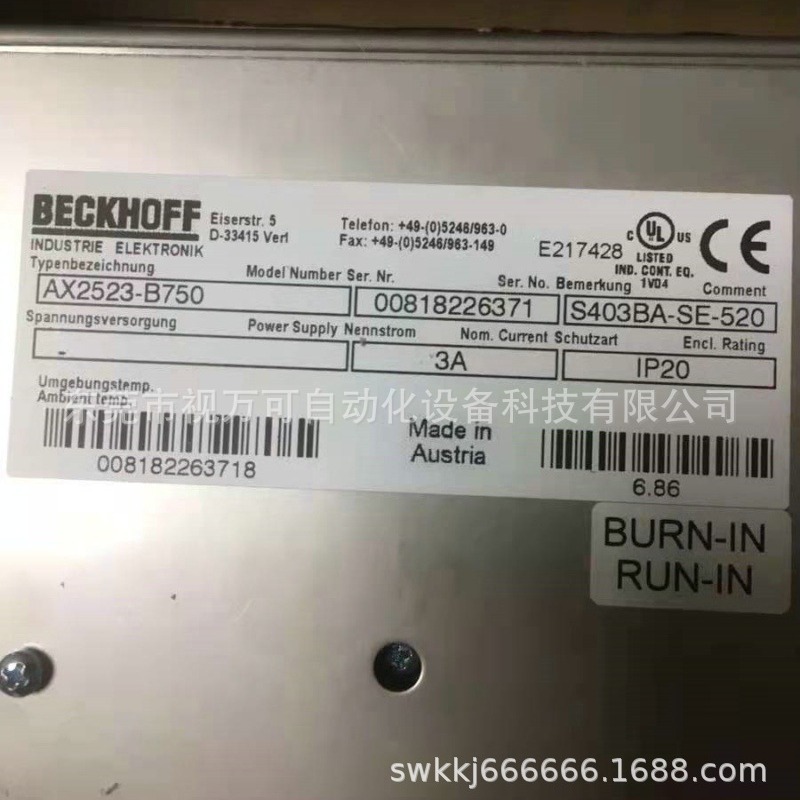 AX2523-B750 供应德国BECKHOFF倍福伺服驱动全新现货优惠议价