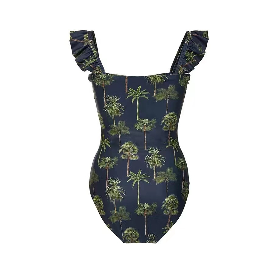 GraceChic GraceChic GraceChic European And American One-Piece Two-Piece Set Cross-Border Hot-Selling Printed Tight-Fitting Ruffled Shoulder Strap_voghion.com