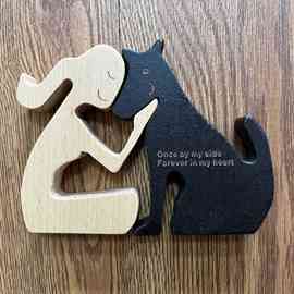 北欧小狗人家木制小狗装饰摆件木质工艺品创意装饰桌面摆件小狗人