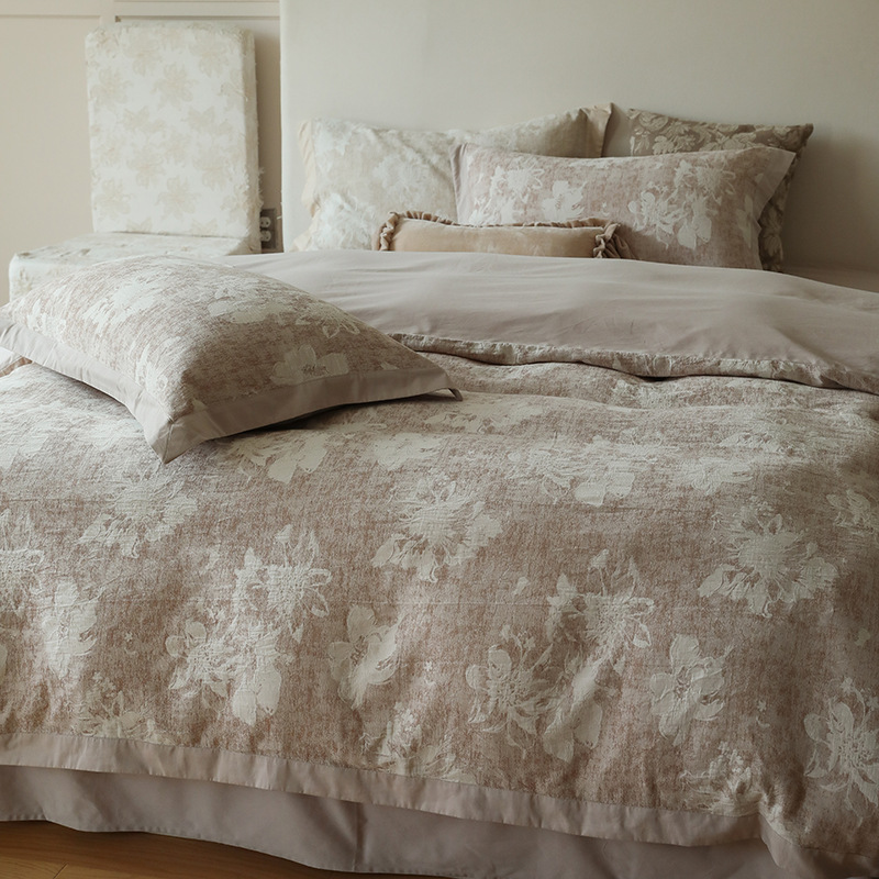 Conjunto de roupa de cama boho em algodão estilo francês jacquard_voghion.com
