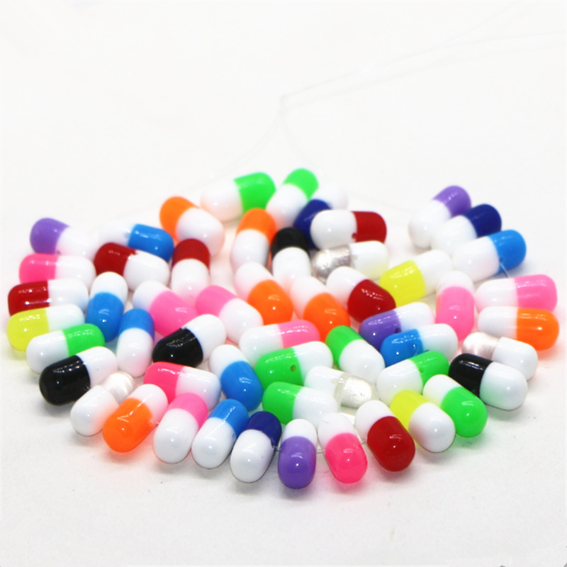 Venta al por mayor Slim barro cristal barro relleno píldora perlas resina accesorios DIY simulación cápsula partículas resina perlas