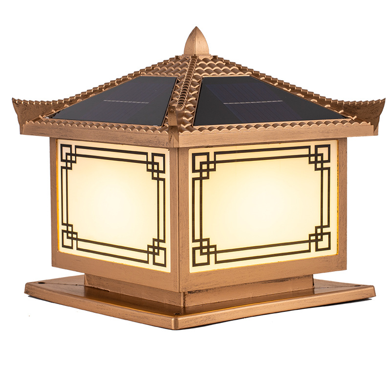 Lámpara solar nueva lámpara de pared de estilo chino de patio villa puerta lámpara de pared de balcón exterior lámpara de pared de pared exterior