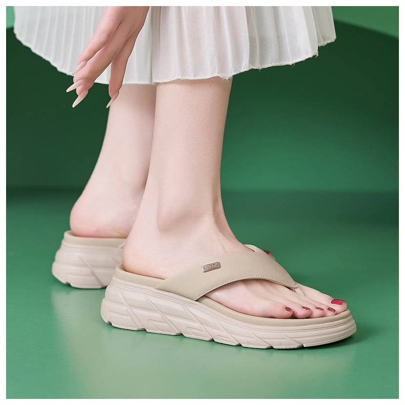 Dép sandal nữ xỏ ngón đế bệt chống trượt thoáng khí mùa xuân hè 2025 — Màu nâu, Màu đen, Màu mơ chi tiết 13