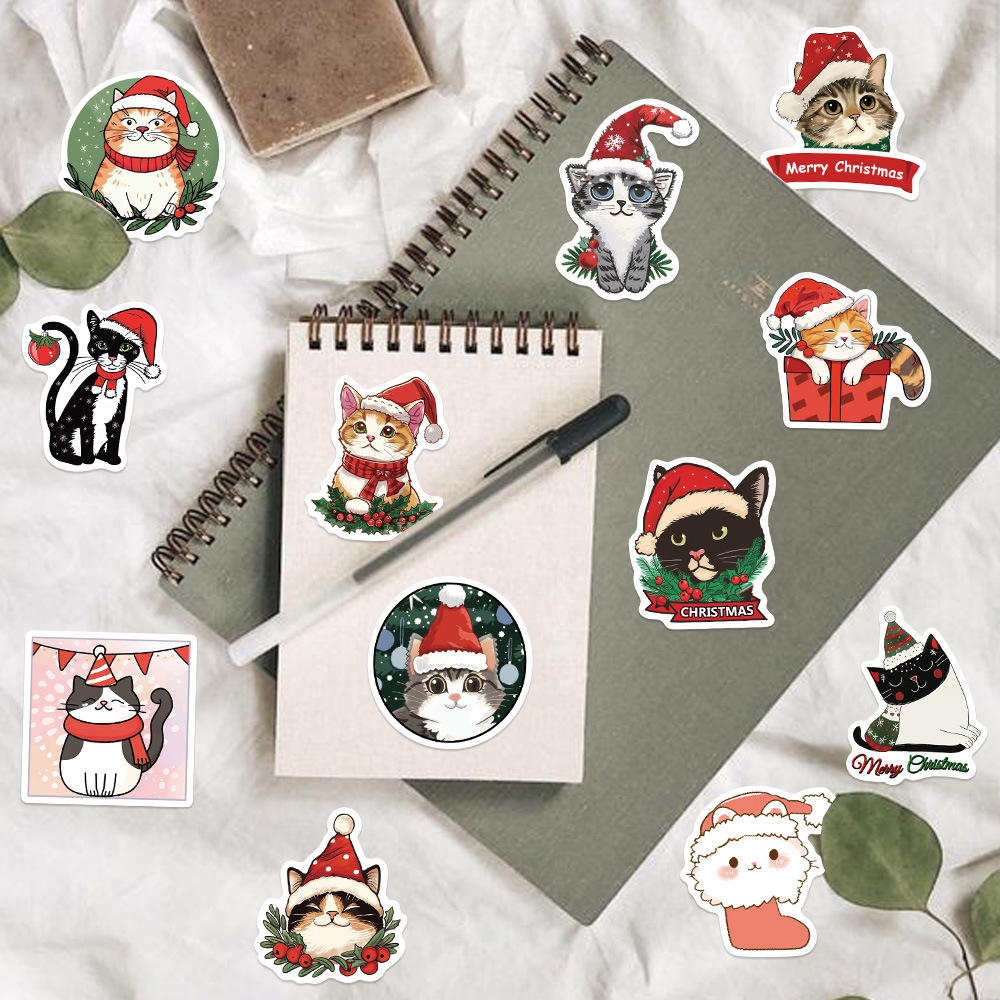 35g Weight Stickers Stationery Type 1 Set Quantity School Occasion PVC Material Cat Pattern Cute Style 1 Set Cat School PVC Cute Stickers 4
