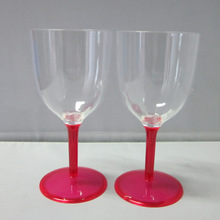塑料PS高脚红酒杯  塑胶红酒杯350ml 礼品酒杯 塑料红酒杯