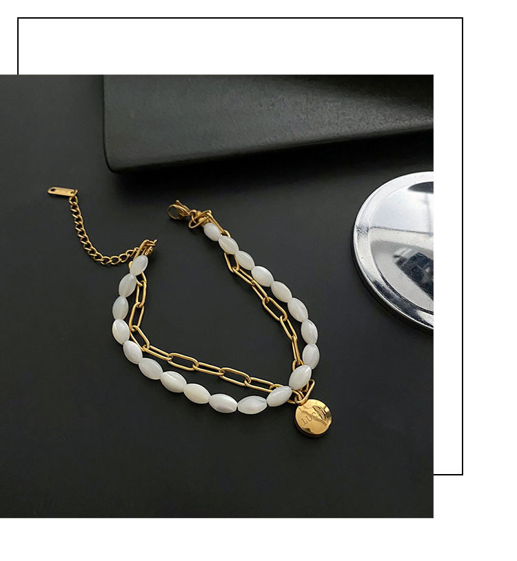 Fashion Geometric Titanium Steel Patchwork Bracelets 1 Piece