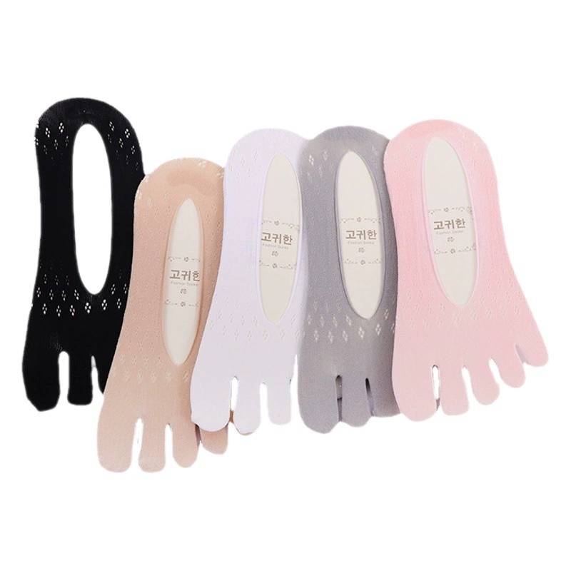 Летние носки с пятью пальцами, женские тонкие дышащие сетчатые бархатные Мелкий рот, невидимые носки на носках, Производитель Силиконовых носков-лодок