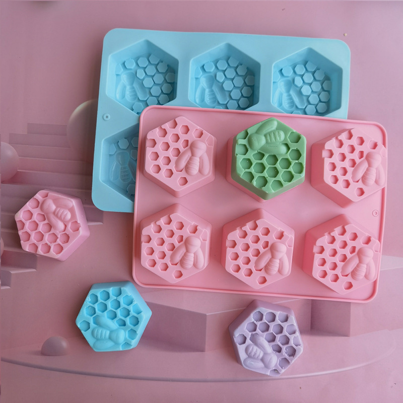 Silicone 6-Link 6-Sided Soap Mold Easy to Clean Fondant Cake Mold Cake Decoration Tool