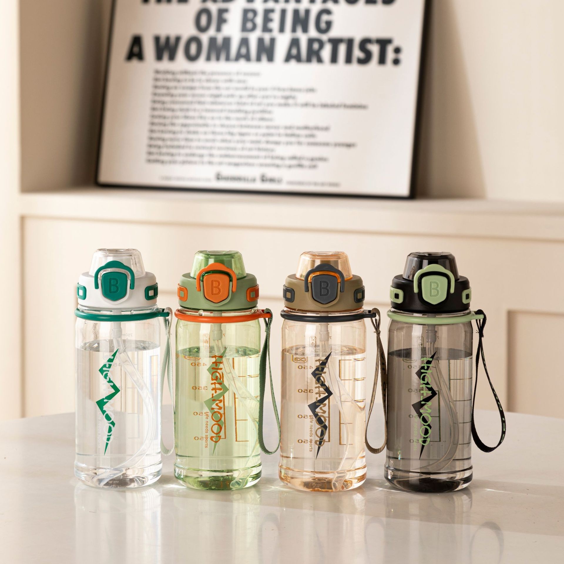 Shanghe nuevo alumno taza de paja de plástico 860ml capacidad portátil hervidor deportivo de plástico rebote taza de agua