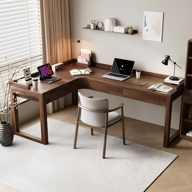 All-Solid Wood Corner Computer Desk for Home Use, L-Shaped Corner Desk for Bedroom with Drawers, Study Desk, Office Desk, Workbench All-Solid Wood Corner Computer Desk for Home Use, L-Shaped Corner Desk for Bedroom with Drawers, Study Desk, Office Desk, Workbench