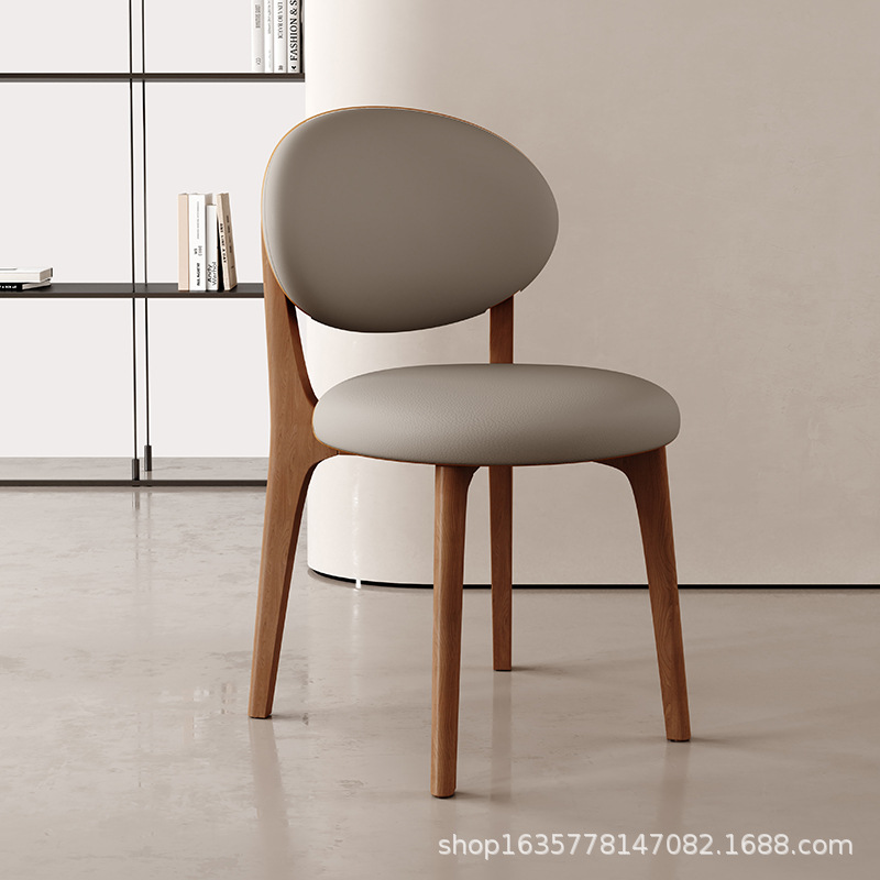 Silla de comedor de madera maciza moderna, comedor casero, hotel, cómodas sillas de respaldo, estilo nórdico, mesa de comedor simple, taburetes