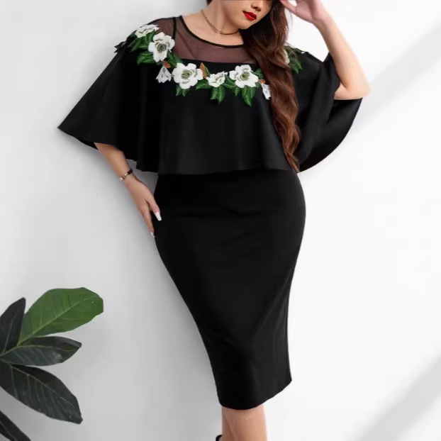 Cross-border Middle Eastern Arab Dubai Embroidered Appliqué Plus Size Dress Muslim Party Evening Gown_ecoleips.com