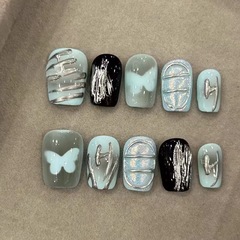 簡約風ins穿戴甲手工韓系小眾辣妹Y2K高級感春夏小短甲分碼10片裝