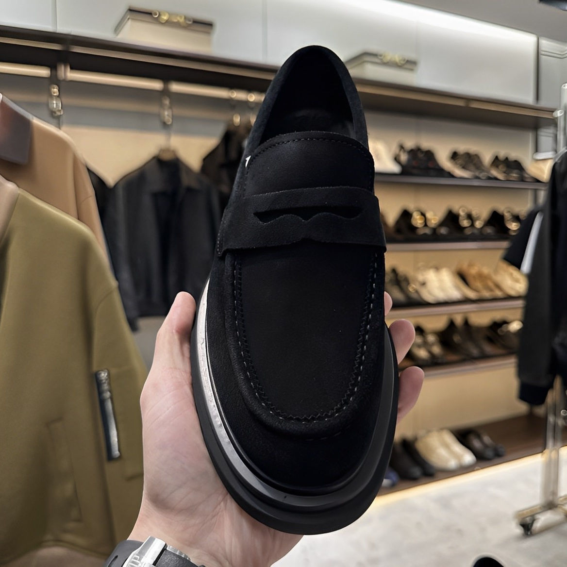 Trendy Brand Lazy Slip-On Low-Top Loafers Men's Business Formal Leather Shoes Breathable Round-Toe Thick-Soled Casual Shoes