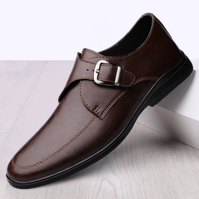 D8935 Мужская обувь Mengke Shoes Деловая кожаная обувь Формальная повседневная обувь Весенняя обувь для джентльмена из воловьей кожи с низким верхом и пряжкой