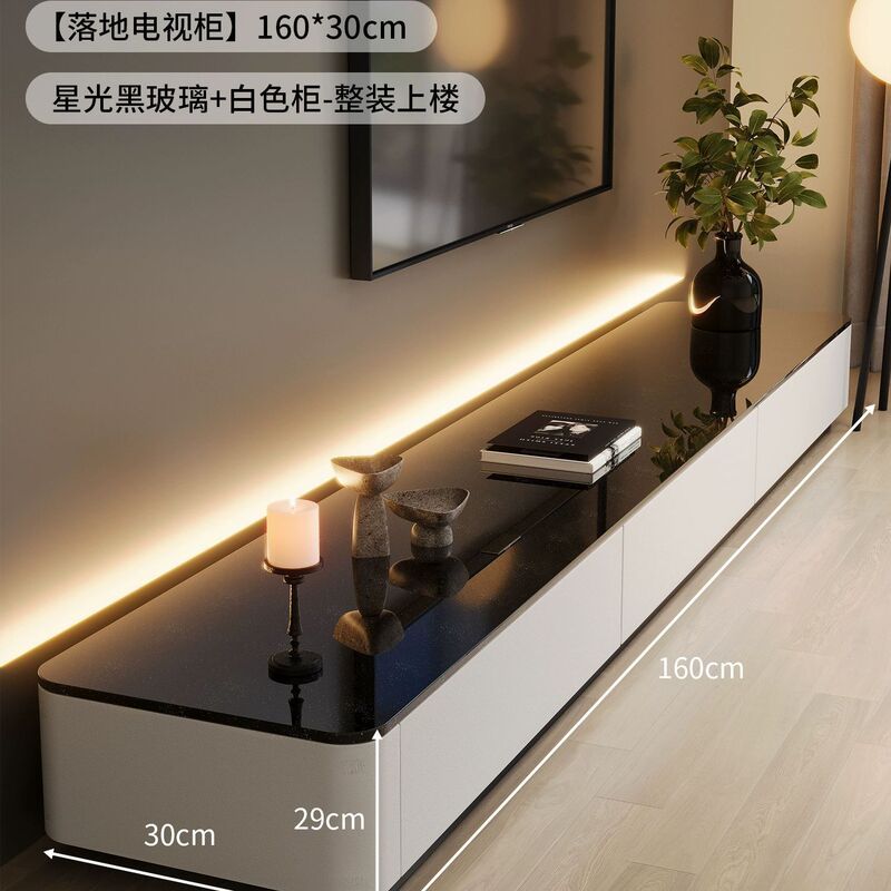 电视柜2025新款落地柜客厅家用黑色高级感电视机柜小户型窄款地柜|undefined