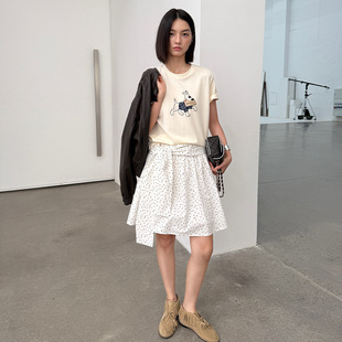 Allo 2025女裝韓系系帶蝴蝶結高腰半身裙女秋季新款蓬蓬裙子23676