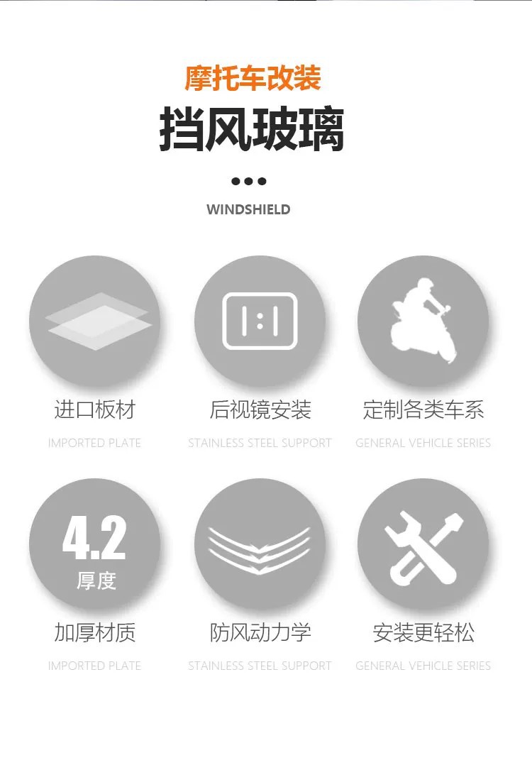 Suitable for Honda NWF150 front windshield F150pro version modified thickened transparent windscreen accessories