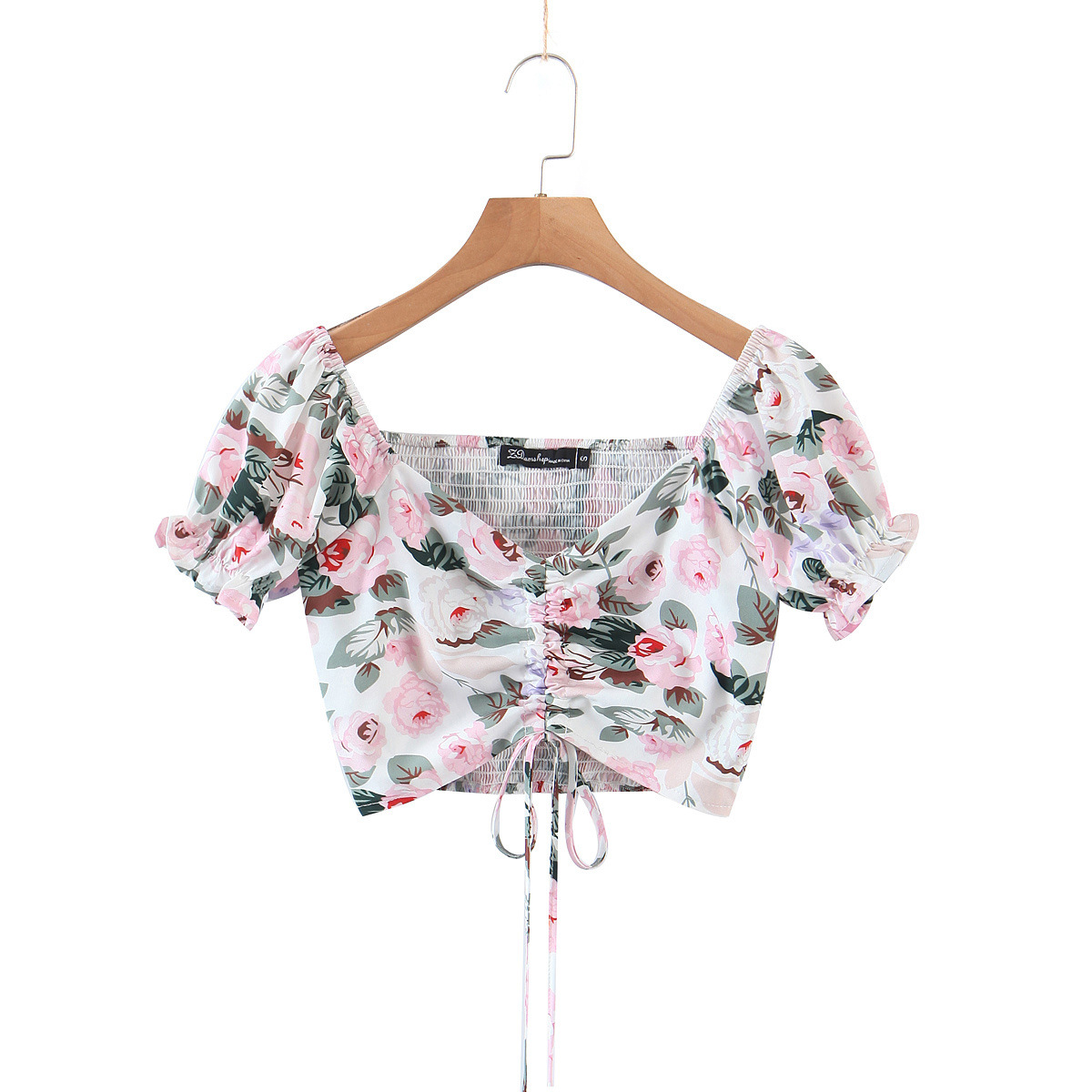 drawstring printed short top NSAM27524