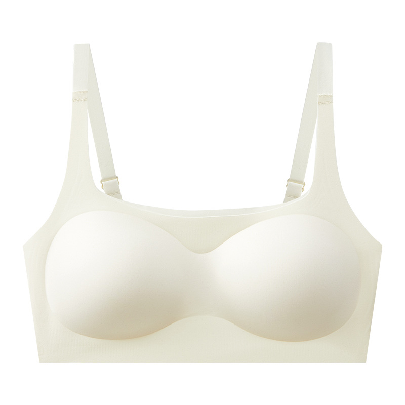 Invisible base líquido sin marcas ropa interior cuello cuadrado de mujer pequeño pecho colapso no vacío taza delgado sujetador de pecho contra la caída