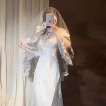 新款韩式新娘长款3米蕾丝旅拍头纱主婚纱仙美结婚长拖尾头纱领证