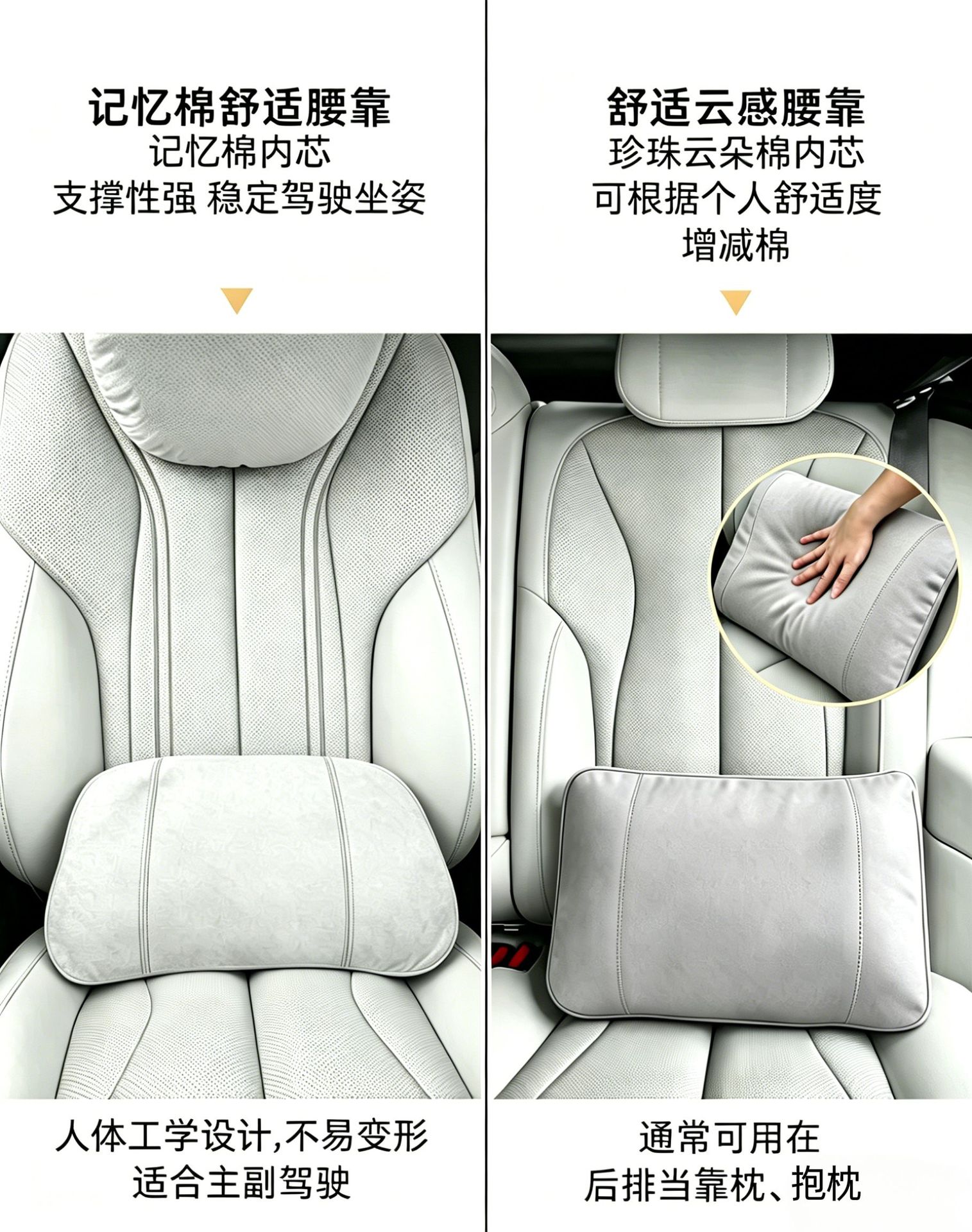 Suitable for Xpeng M03P7P7+G6G7G9X9 Cars, Special Lumbar Support and Neck Pillow, Same Model as on the Official Website, Full Range Headrest
