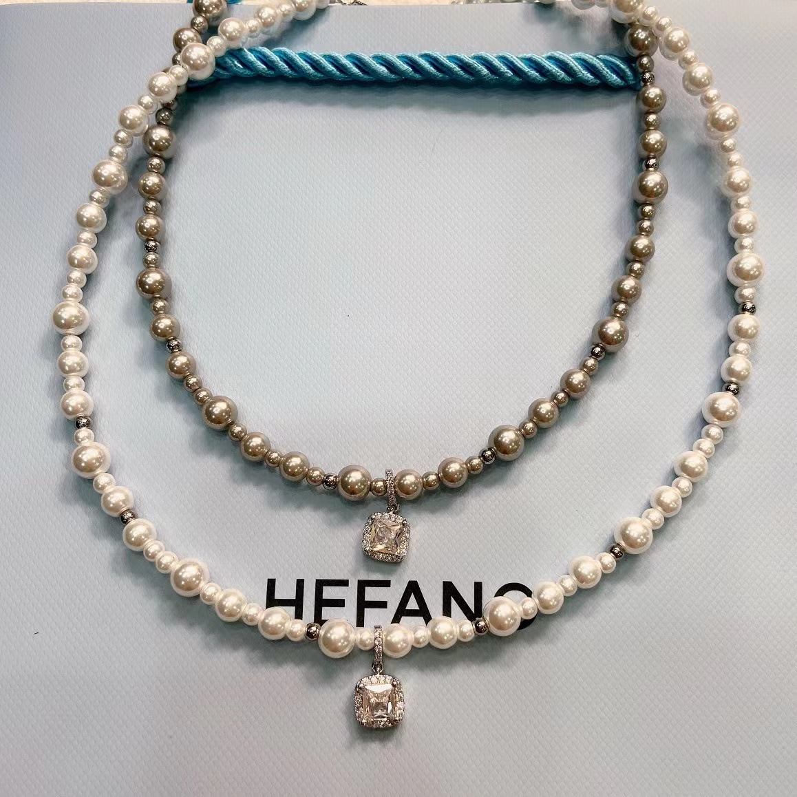 [618新品]HEFANG何方珠宝气泡方糖项链设计轻奢优雅微醺方糖耳环-阿里巴巴