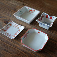 匠置日式日單陶瓷迷你復古赤金小皿 小碗 方形小皿 小碟日料