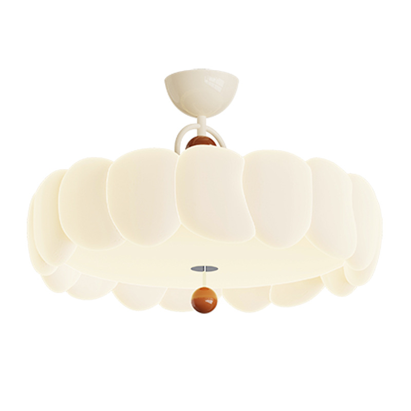 Lámpara de techo de dormitorio, estilo crema nórdico, nuevos pétalos creativos, cálidos, simples y brillantes, lámpara de habitación del dormitorio principal 412L