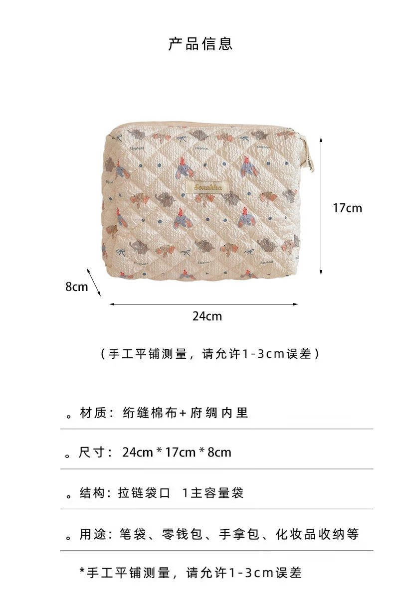 4681 embossed hand-held makeup bag, large-capacity portable storage bag, cute toiletry bag, travel storage bag details Picture