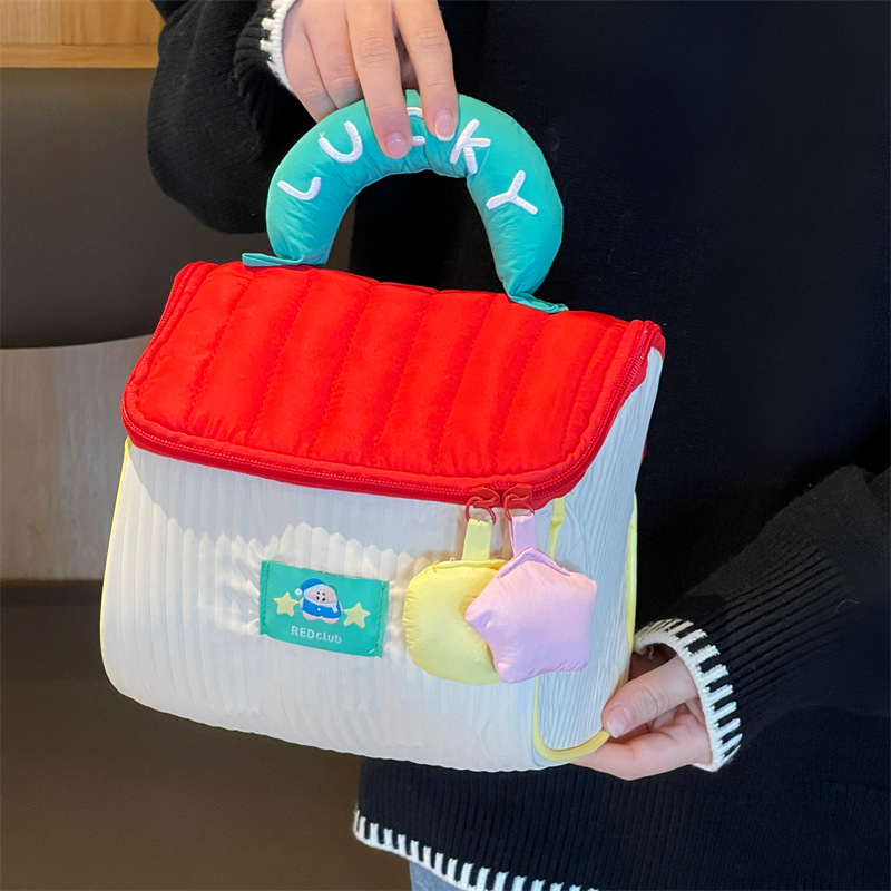 Bolsa de maquillaje de casa pequeña encantadora de gran capacidad de alta belleza portátil bolsa de viaje impermeable bolsa de almacenamiento de lavado gruesa