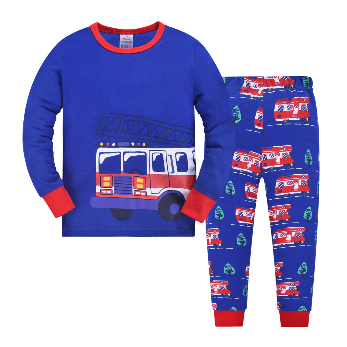 Amazon ropa para niños al por mayor niños de algodón liso dinosaurio pijamas estilo europeo y americano homewear traje