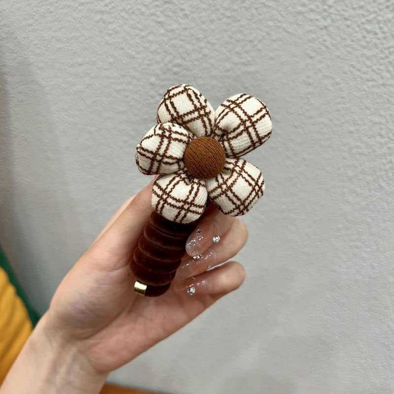 격자 무늬 꽃