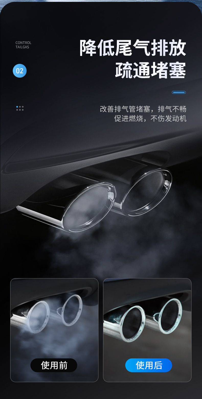 Car Cleaner Three-Way Catalytic Cleaner, No-Disassembly Engine Fuel Additive, Removes Carbon Deposits, Reduces Fuel Consumption for Gasoline Vehicles