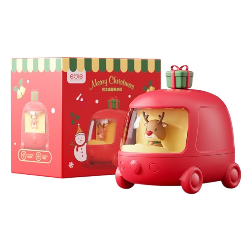 Yugui Dog Bus Humidificador de spray doble inalámbrico Mini linda luz nocturna portátil Escritorio dormitorio de oficina