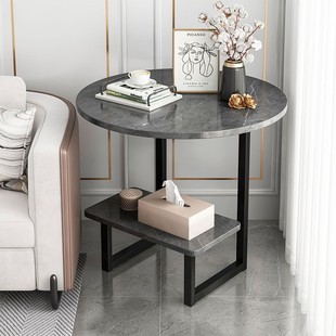 Nordic Light Luxury Coffee Table Modern Simple Creative Small Table Side Table Home Living Room Double-layer Sofa Side Cabinet