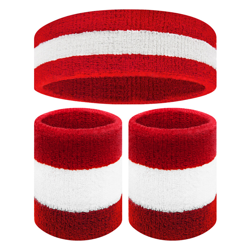 Deportes muñequera diadema absorbente de sudor fitness baloncesto correr sudor-limpieza transpirable pulsera diadema color clip color de punto cálido