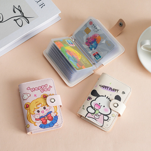 Cute Cartoon Pacha Dog Card Holder Kuromi ID Protective Cover Small Card Holder Foreign Trade Anti-Degaussing Multiple Card Positions