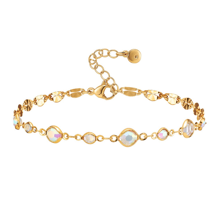Simple Copper Color Zircon Adjustable Fine Anklet Wholesale Jewelry Nihaojewelry display picture 15