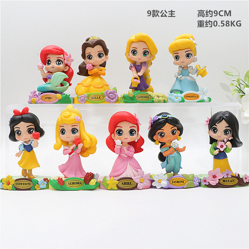 9 Q Snow White Long Hair Mermaid Princess Mulan Cinderella Hand Toy Model Doll Doll Ornaments 9 Q Snow White Long Hair Mermaid Princess Mulan Cinderella Hand Toy Model Doll Doll Ornaments