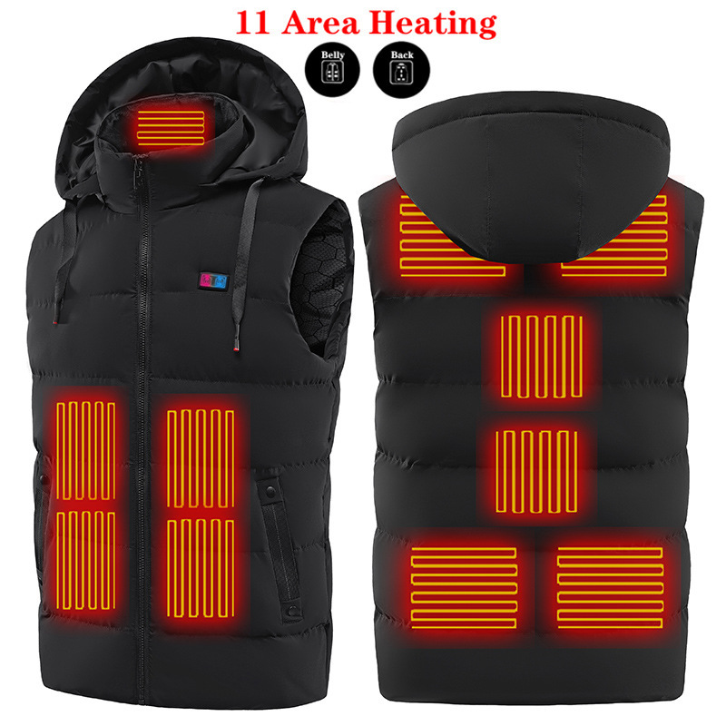 Intelligent Dual-Control Heated Vest with Hood, USB Charging Model, High-Quality Heated Vest from the Source Manufacturer