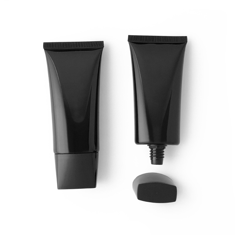 [Spot] 60g black flat tube 50g nail gel dark bottle foreign trade bamboo charcoal plastic cosmetic packaging material