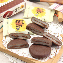 韓國傳統糕點樂天打糕派巧克力夾心年糕糯米滋麻薯零食210g