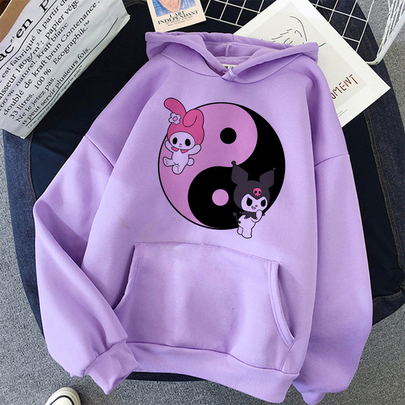 Kuromi Women's Fashion Fall Clothing Set Hoodies Y2K Tops Y