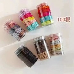 100根皮筋罐装基础发圈马卡龙皮筋ins风高颜值百搭橡皮筋扎头发绳