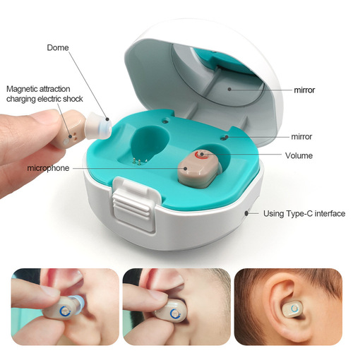Cross-border new TWS in-ear hearing aid charging box hearing aids English overseas version set hot sale